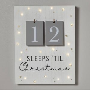 Wondershop at Target  'Sleeps 'til Christmas' Wood Countdown Sign Cream 19”